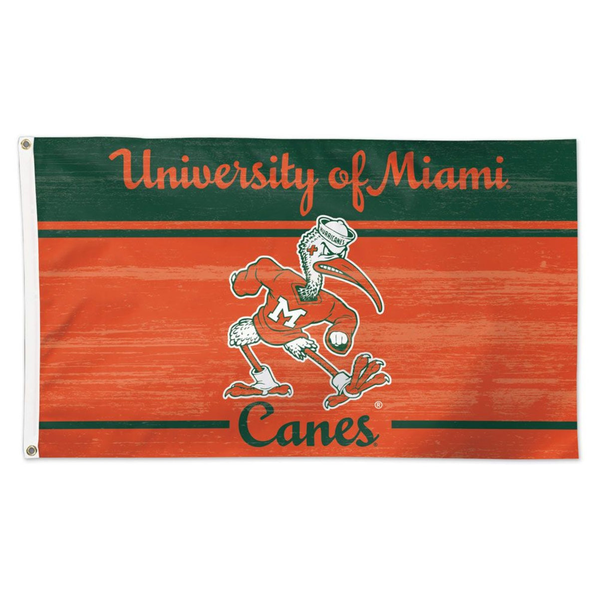 WinCraft University of Miami Vintage Sebastian Deluxe Flag 3&#39; x 5&#39;