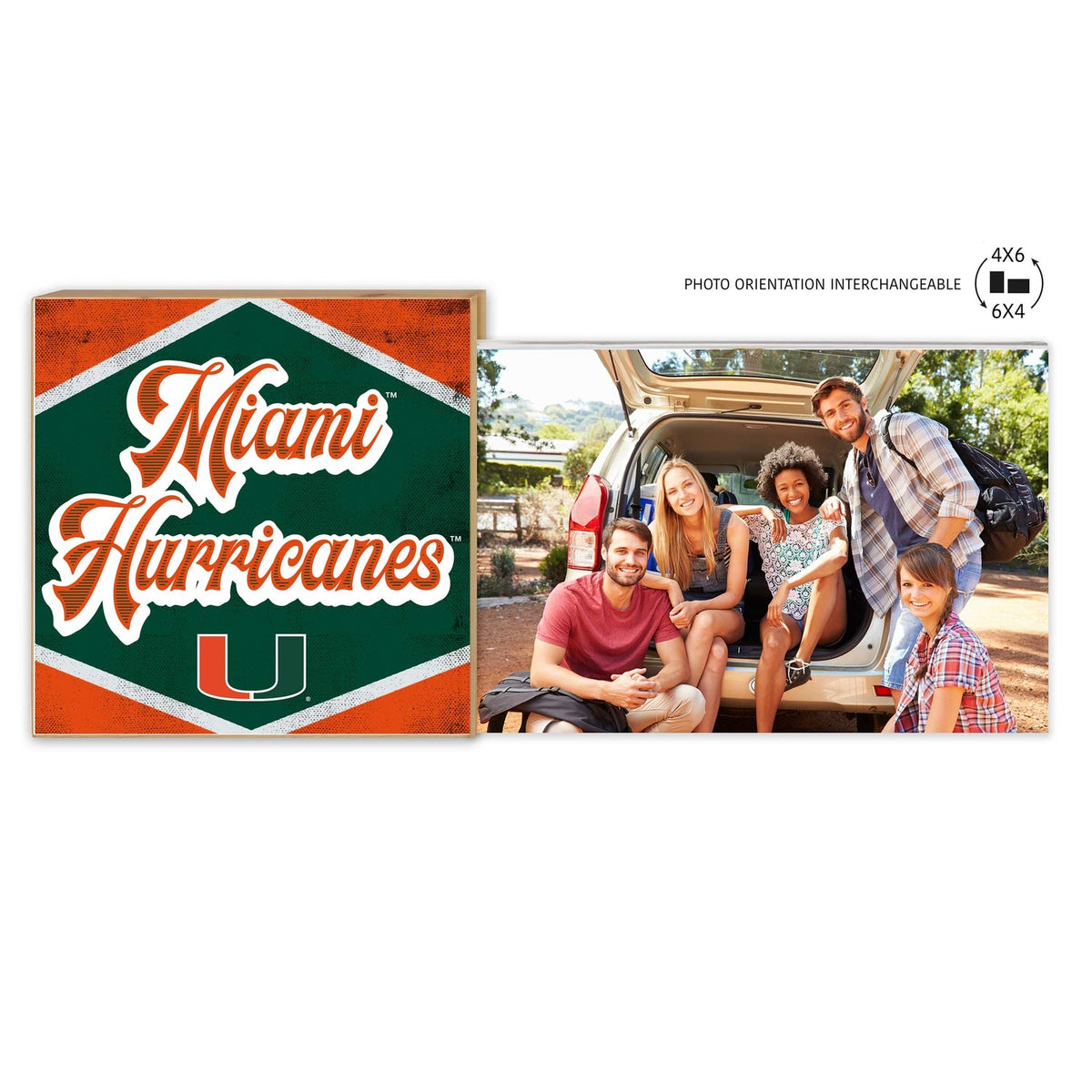 KH Sports Fan Inc. University of Miami, Miami Hurricanes Diamond Floating 4&quot;x6&quot; Picture Frame