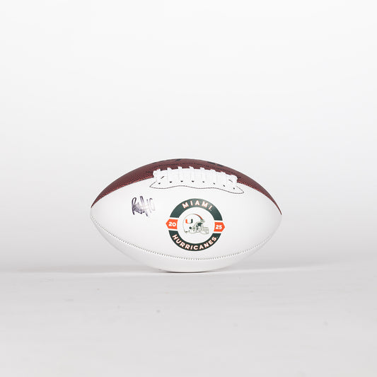 Baden Sports Miami Hurricanes Student Athlete #10 Raul Aguirre Autographed White Full Size Football