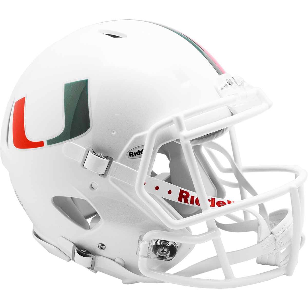 Riddell Miami Hurricanes Authentic Speed White Helmet