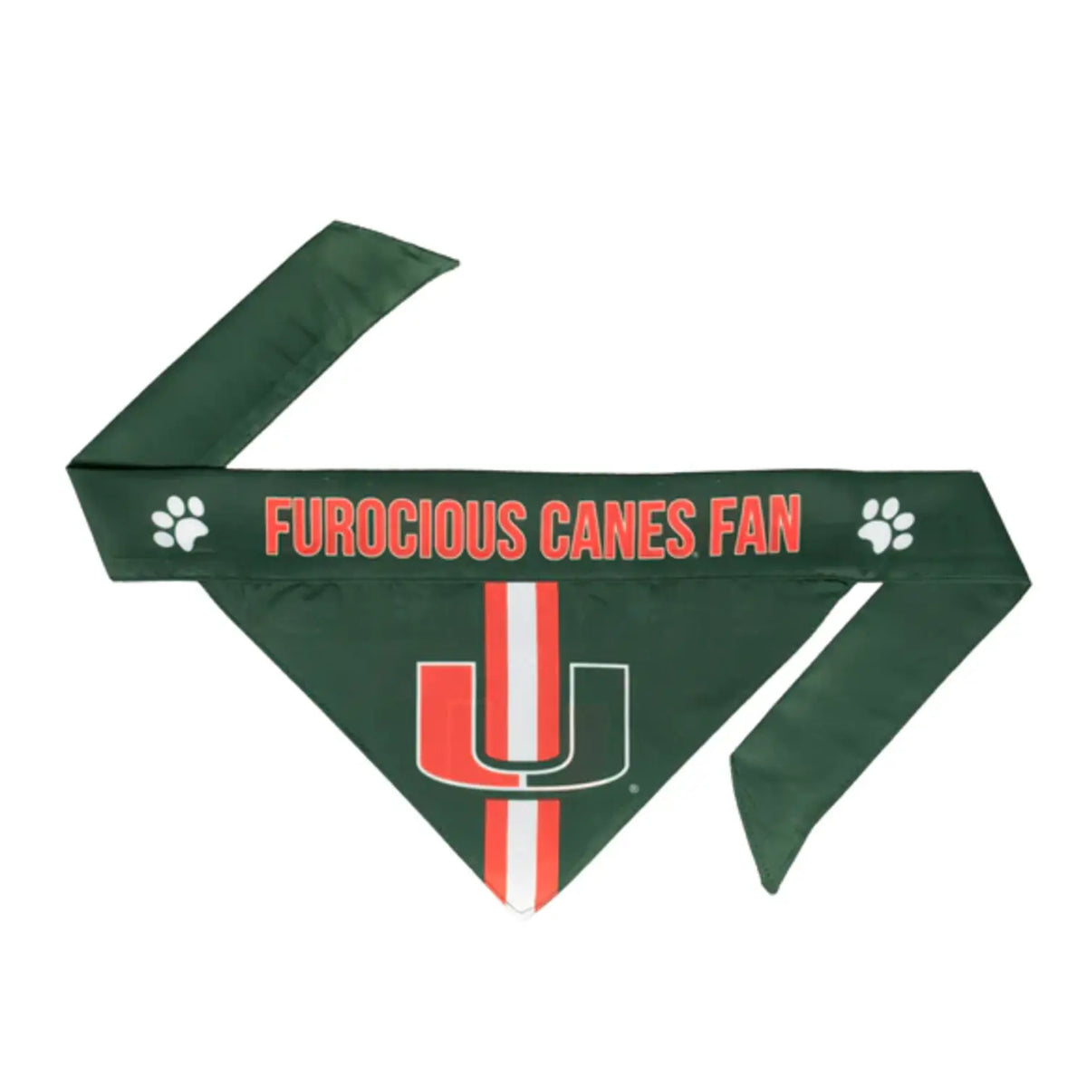 LITTLEARTH Miami Hurricanes Green Pet Bandana