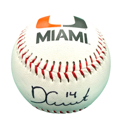 Miami Hurricanes Student Athlete #14 Daniel Cuvet Autographed Baseball