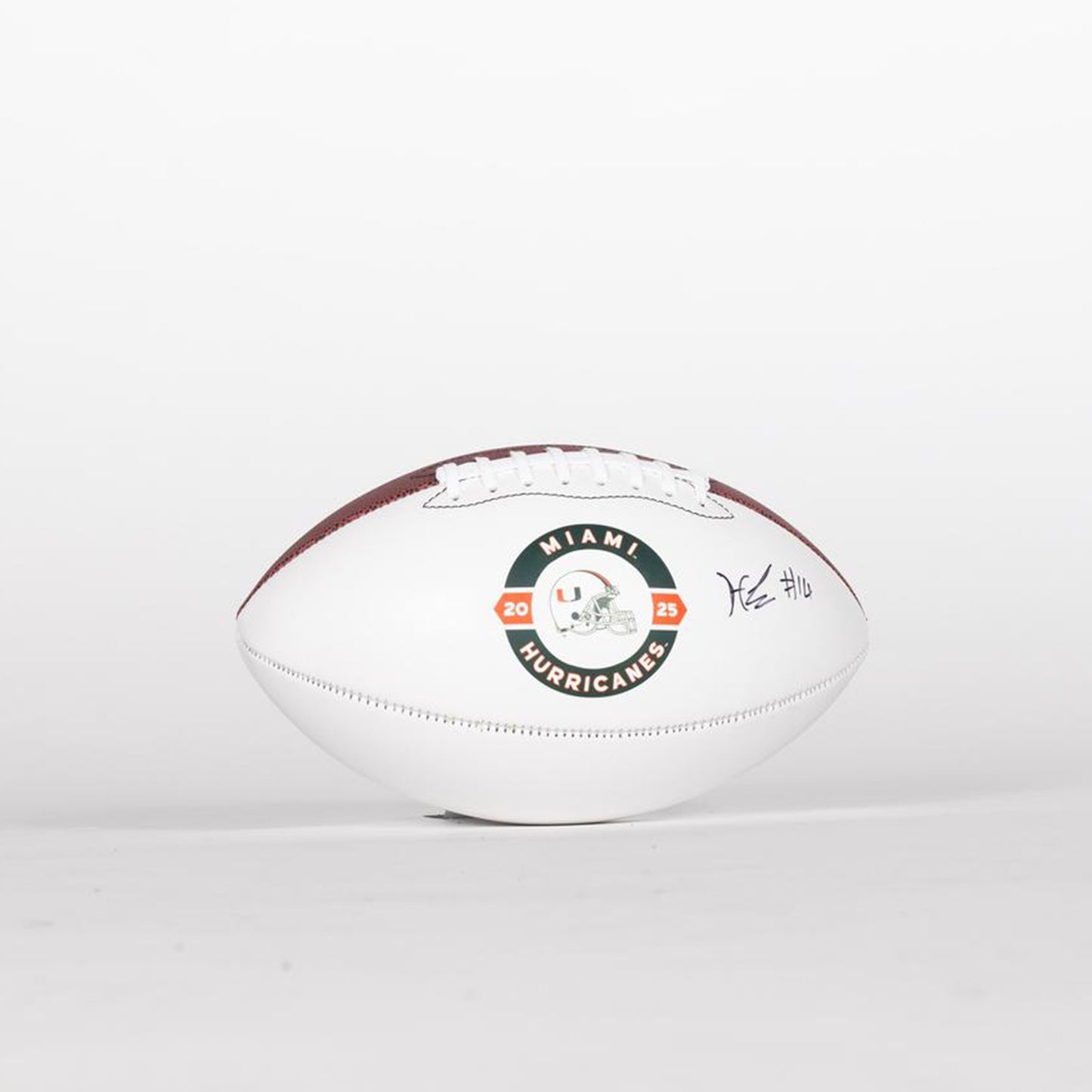 Baden Sports Miami Hurricanes Student Athlete #14 Hayden Lowe Autographed White Full Size Football