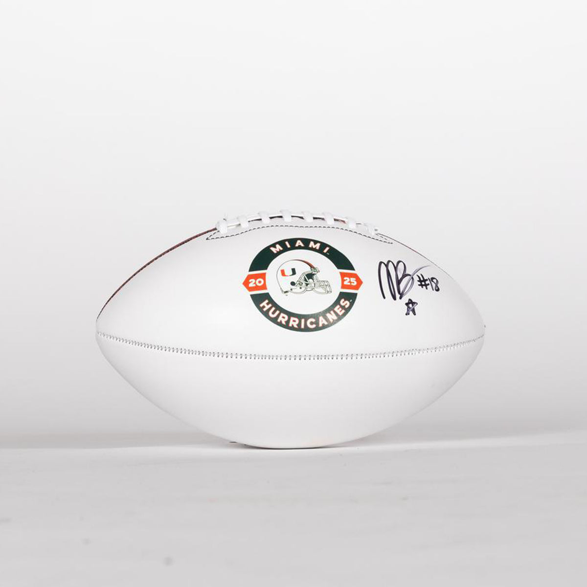 Baden Sports Miami Hurricanes Student Athlete #18 Armondo Blount Autographed White Full Size Football