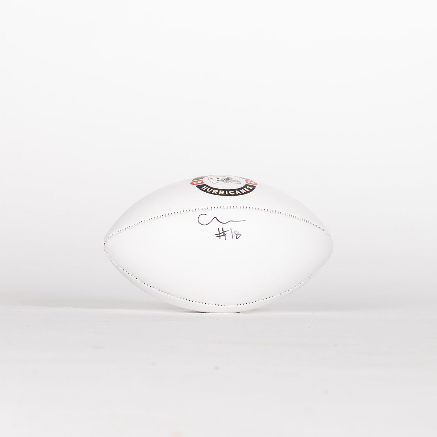 Baden Sports Miami Hurricanes Student Athlete #18 Chance Robinson Autographed White Full Size Football