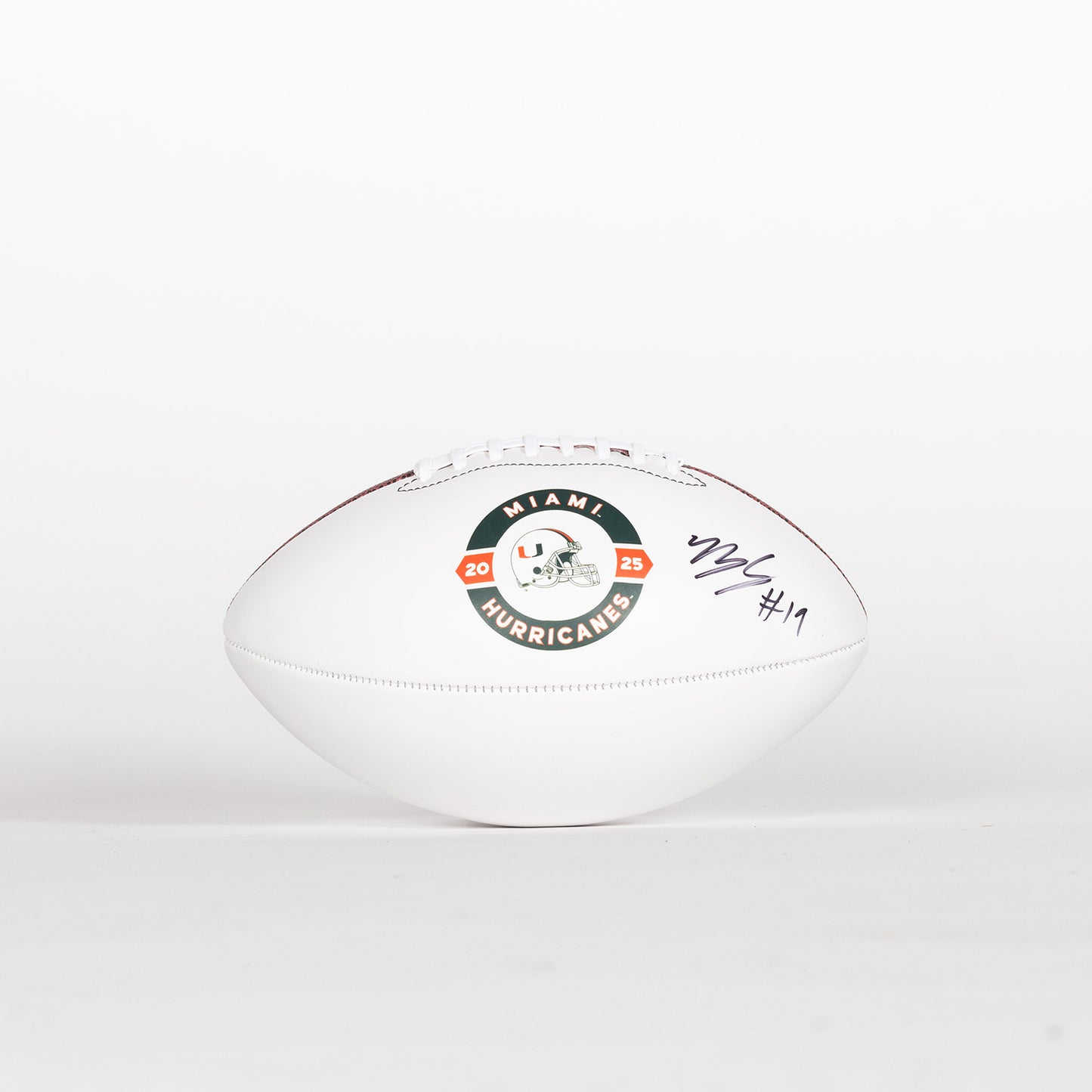 Baden Sports Miami Hurricanes Student Athlete #19 Brock Schott Autographed White Full Size Football