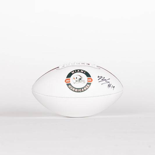 Baden Sports Miami Hurricanes Student Athlete #19 Brock Schott Autographed White Full Size Football