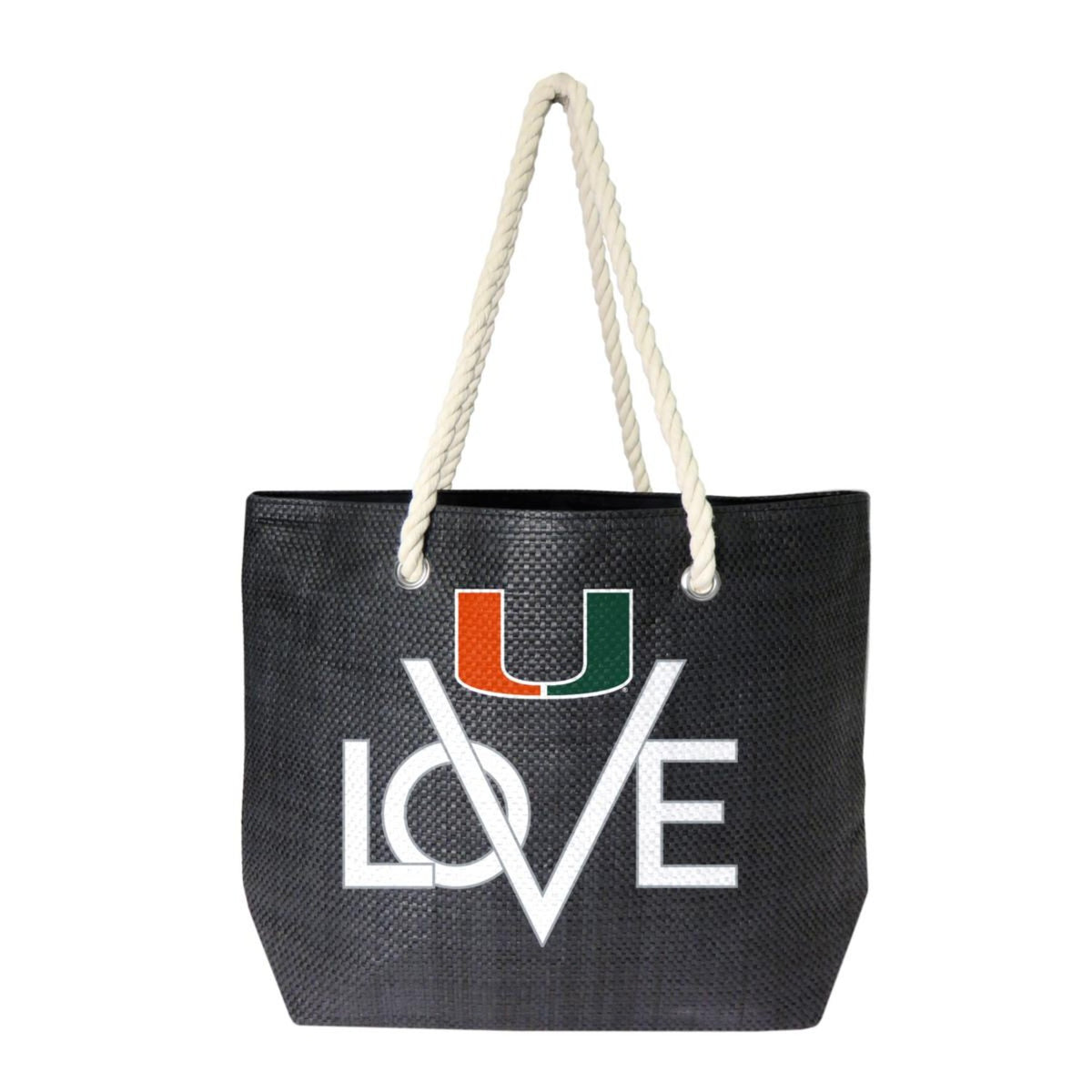 LITTLEARTH University of Miami Love Black Tote Bag