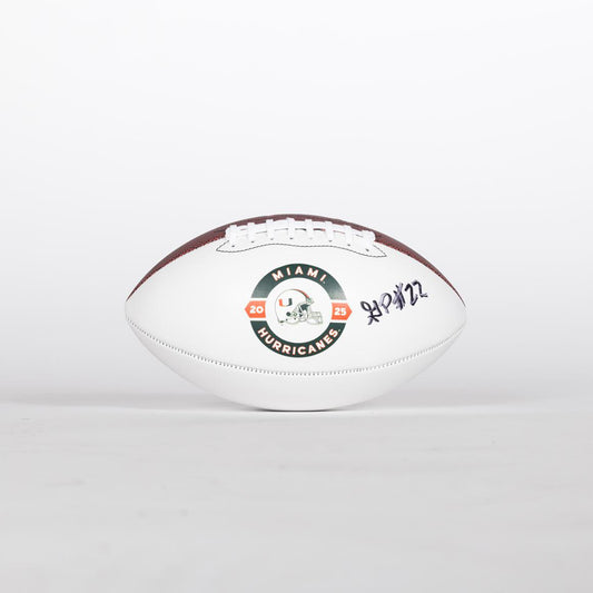 Baden Sports Miami Hurricanes Student Athlete #22 Girard Pringle Autographed White Full Size Football
