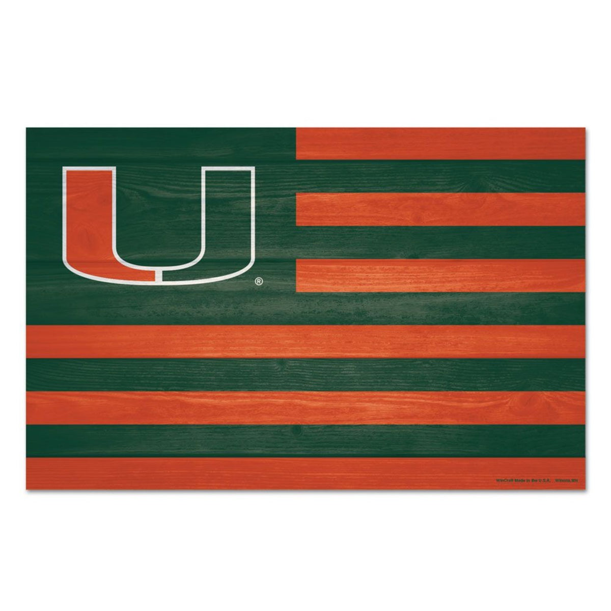 WinCraft University of Miami Americana Wood Sign 11&quot; x 17&quot;