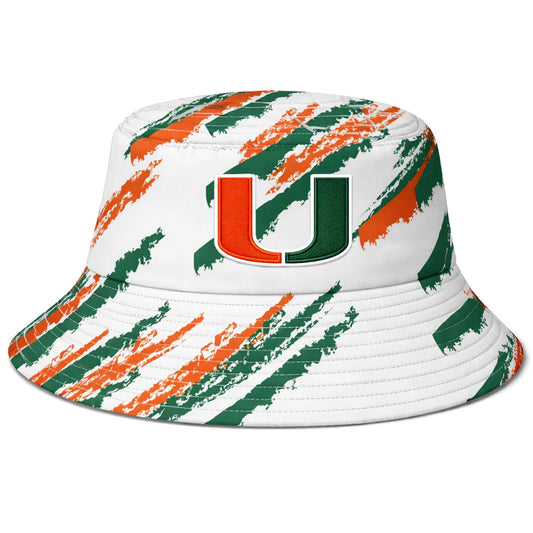 Dyme Lyfe Miami Hurricanes White Striped U Bucket Hat
