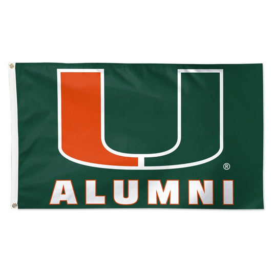WinCraft University of Miami 3' x 5' Deluxe Alumni Green Flag