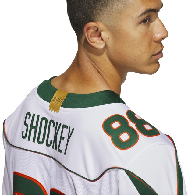 adidas Miami Hurricanes White 2001 Collection Premier #88 Jeremy Shockey Jersey