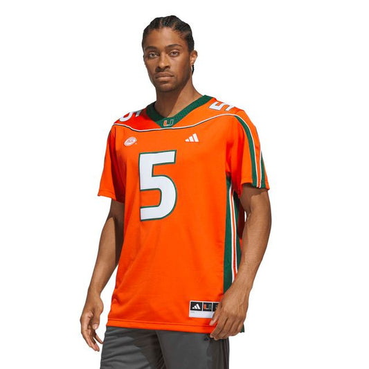 adidas Miami Hurricanes Orange 2001 Collection Premier #5 Andre Johnson Jersey