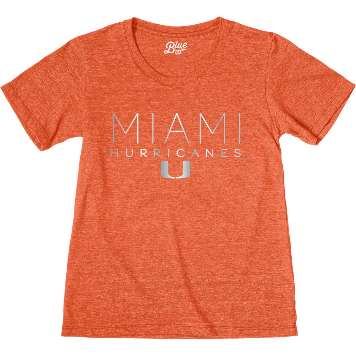 Blue 84 University of Miami Women&#39;s Orange Triblend Revive Tee