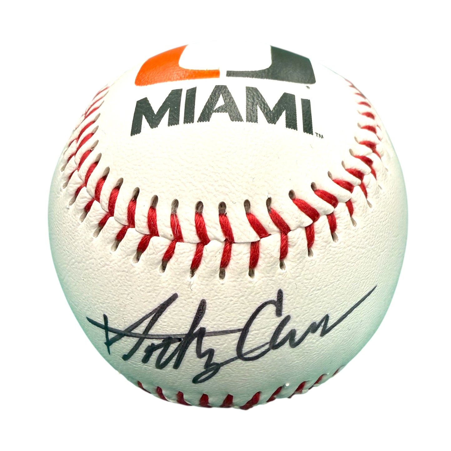 Miami Hurricanes Student Athlete #52 AJ Ciscar Autographed Baseball