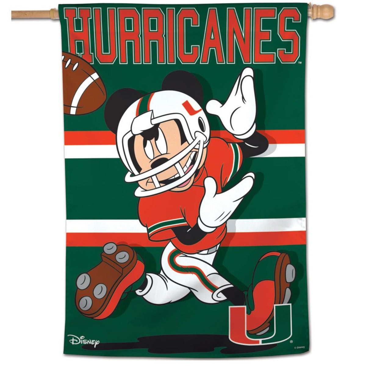 WinCraft Miami Hurricanes Disney Vertical Flag 28&quot; X 40&quot;