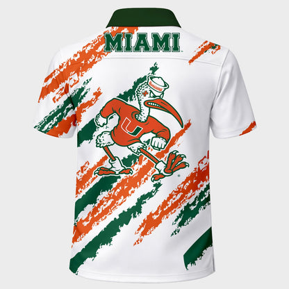 Dyme Lyfe Miami Hurricanes White Striped Sebastian The Ibis Button-Up Shirt