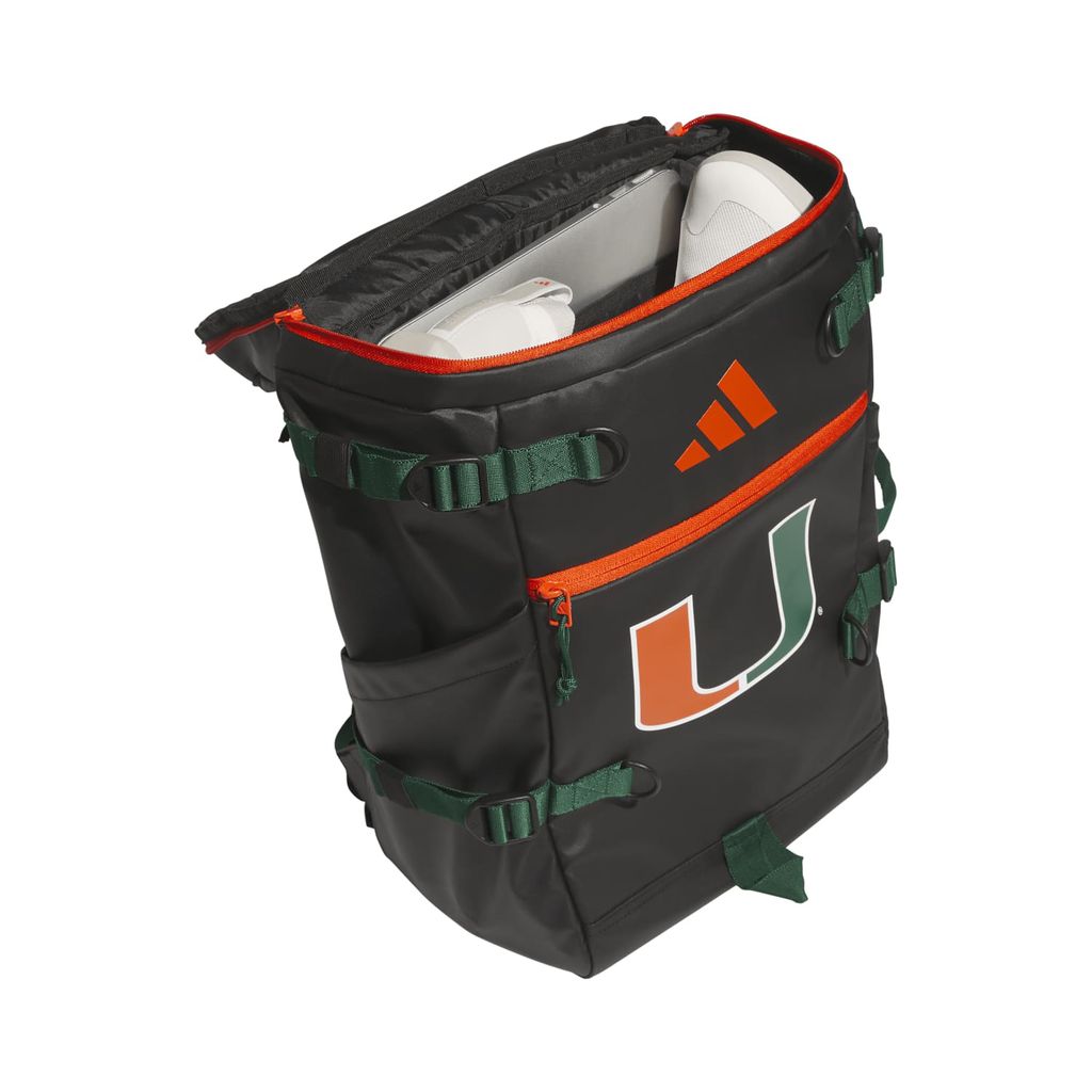 adidas Miami Hurricanes Black Team U Backpack