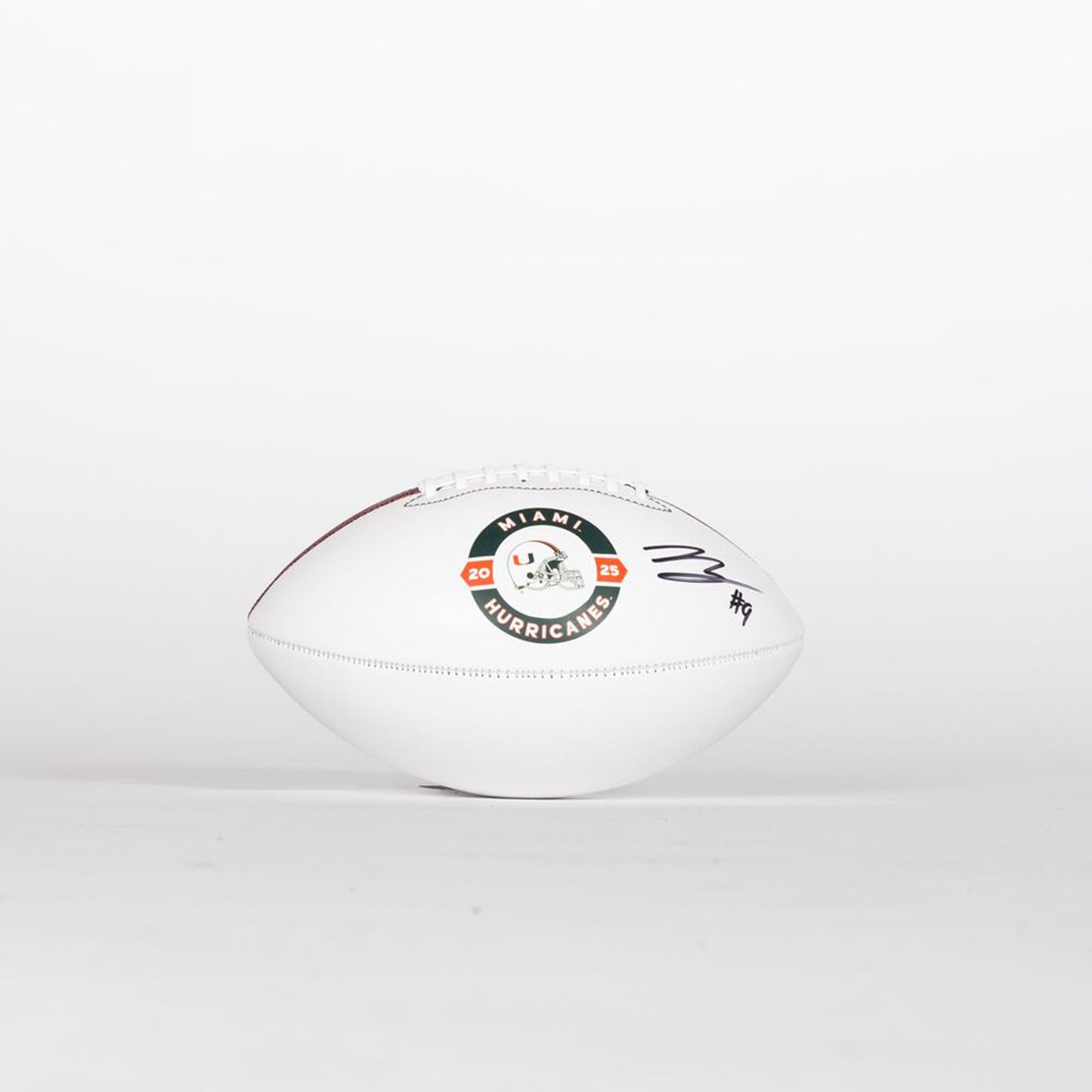 Baden Sports Miami Hurricanes Student Athlete #9 Malik Bryant Autographed White Full Size Football