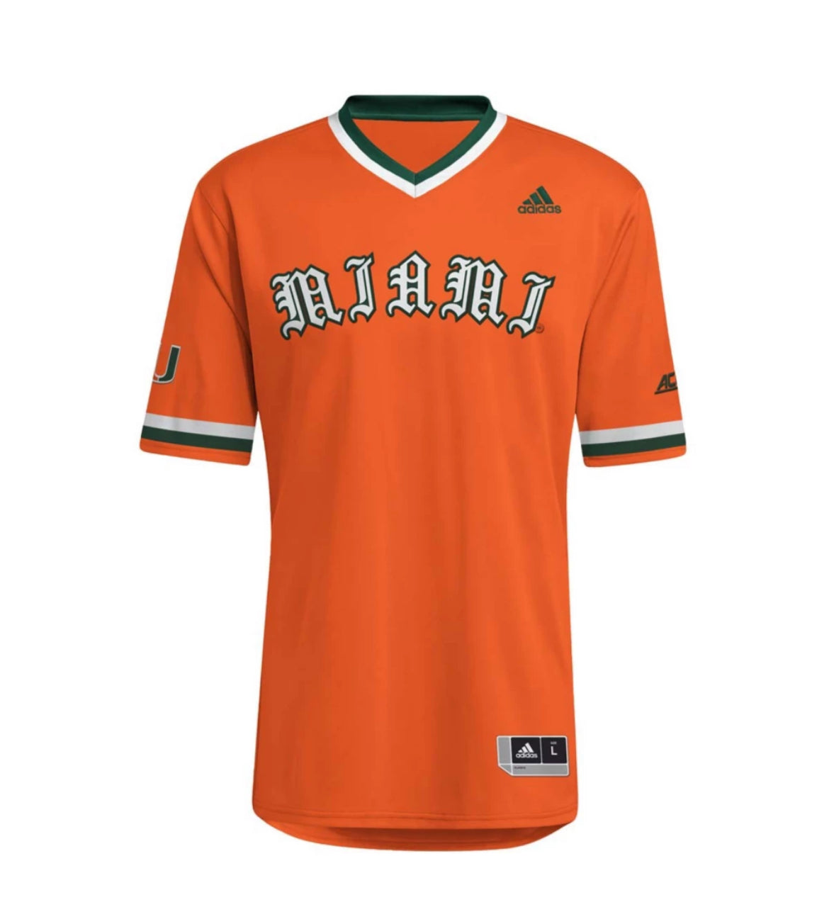 Adidas Miami Hurricanes Orange Baseball Jersey