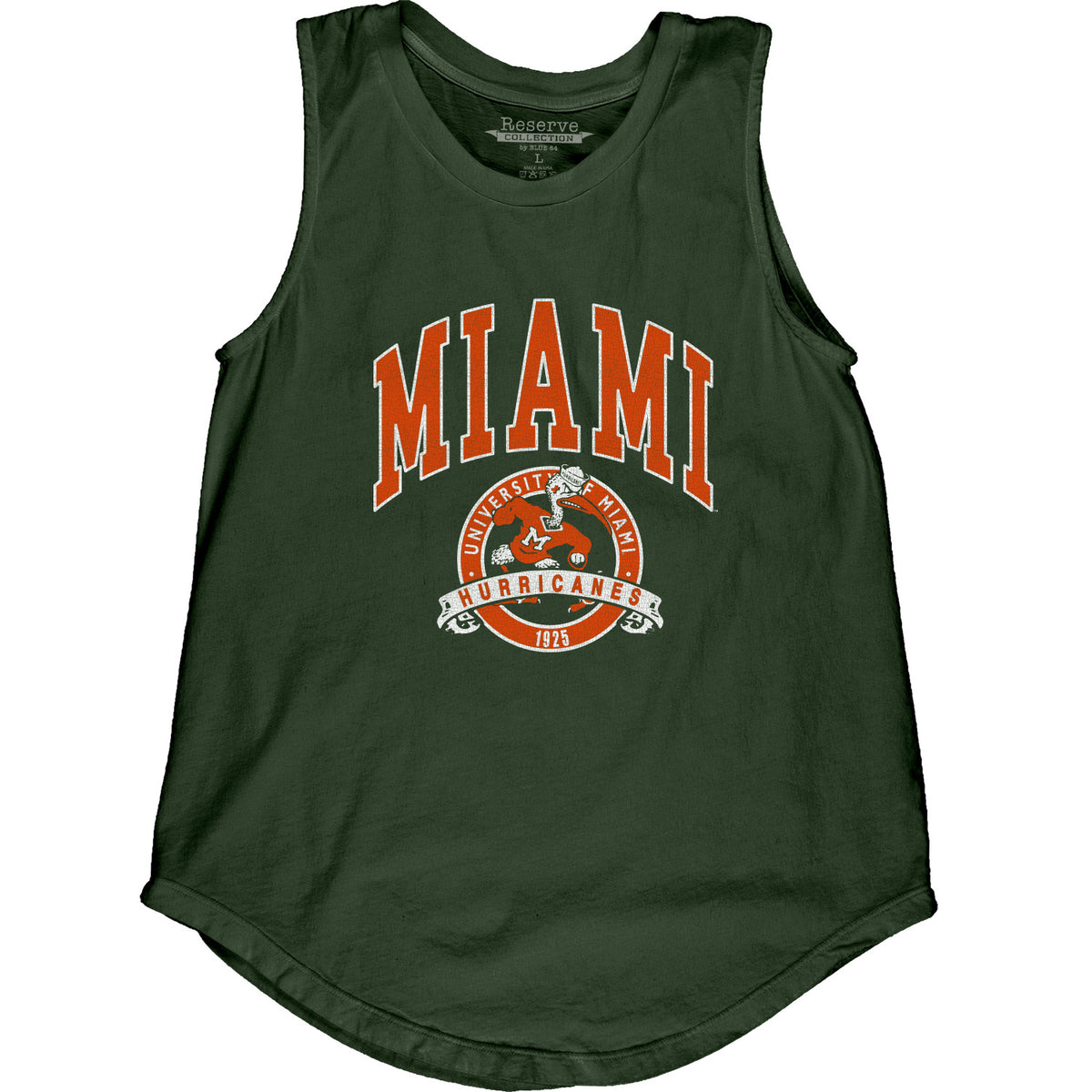 Blue 84 University of Miami Women&#39;s Green Muscle Tank Top