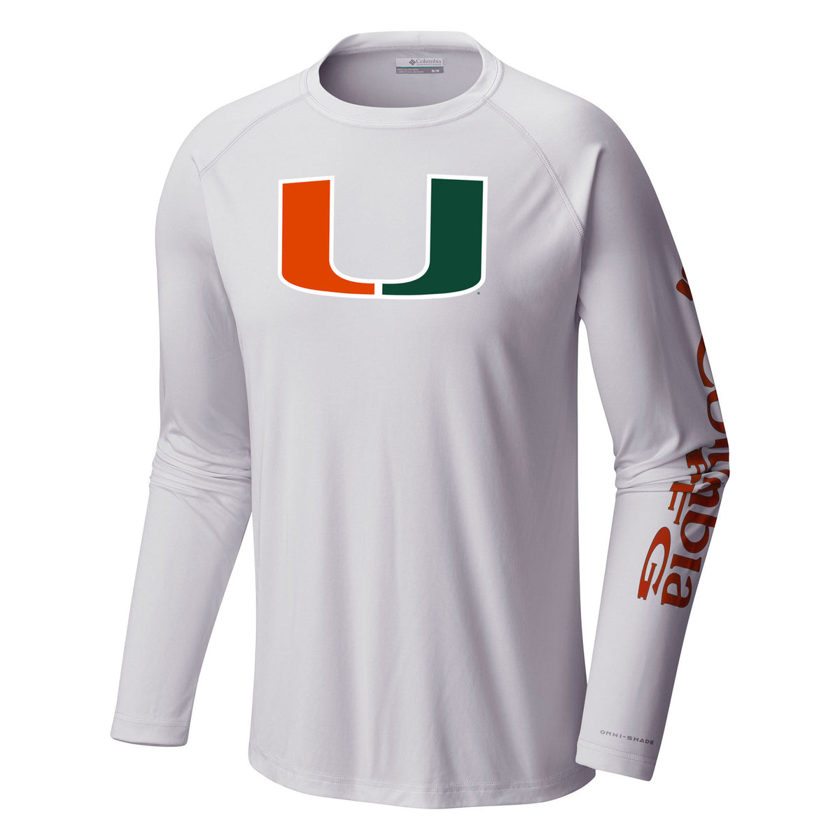 Columbia Miami Terminal Tackle Long Sleeve T-Shirt with Orange Sleeve Print