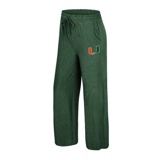 Colosseum Miami Hurricanes Women's Green Delicate Ecosystem Pants