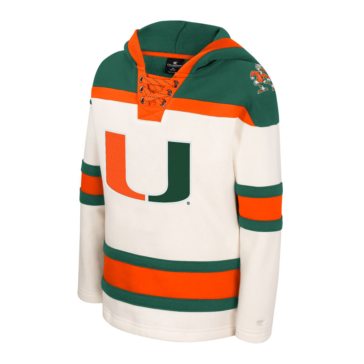 Colosseum Miami Hurricanes Youth Cream Uncle Rad Hockey Sweatshirt