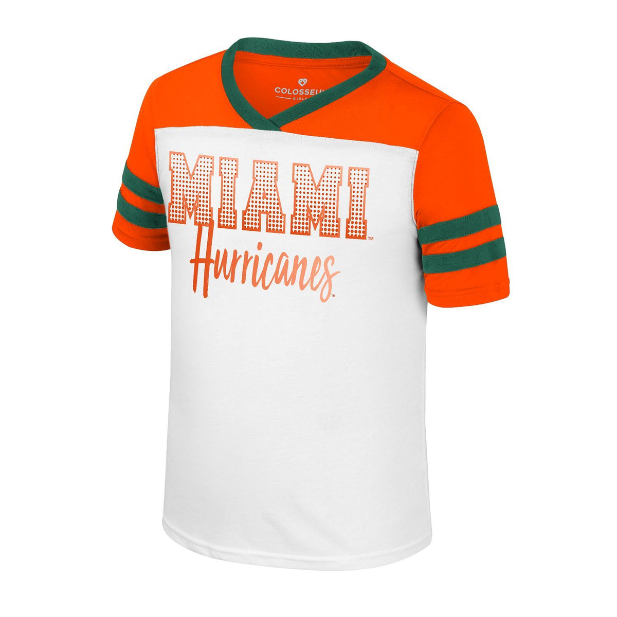 Colosseum Miami Hurricanes Youth White Missy T-Shirt