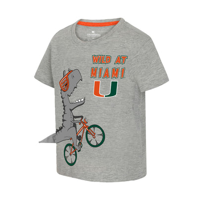 Colosseum Miami Hurricanes Toddler Grey Wild Dino T-Shirt