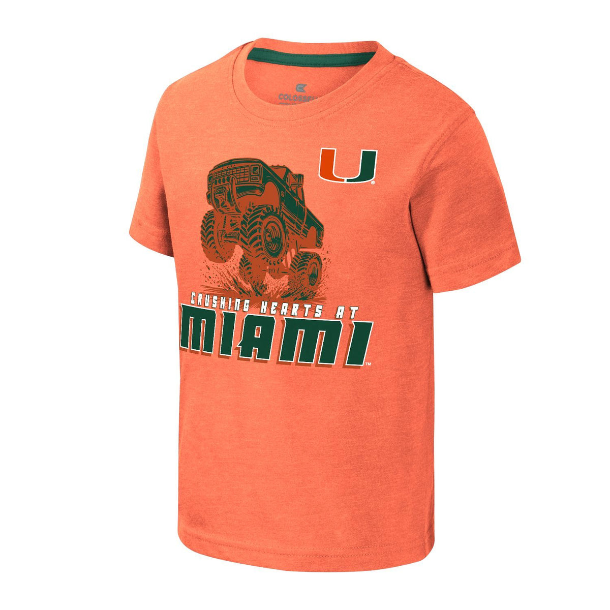 Colosseum Miami Hurricanes Toddler Orange Crushing Hearts T-Shirt