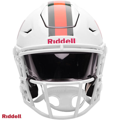 Riddell Miami Hurricanes White SpeedFlex Mid-Size Display Helmet