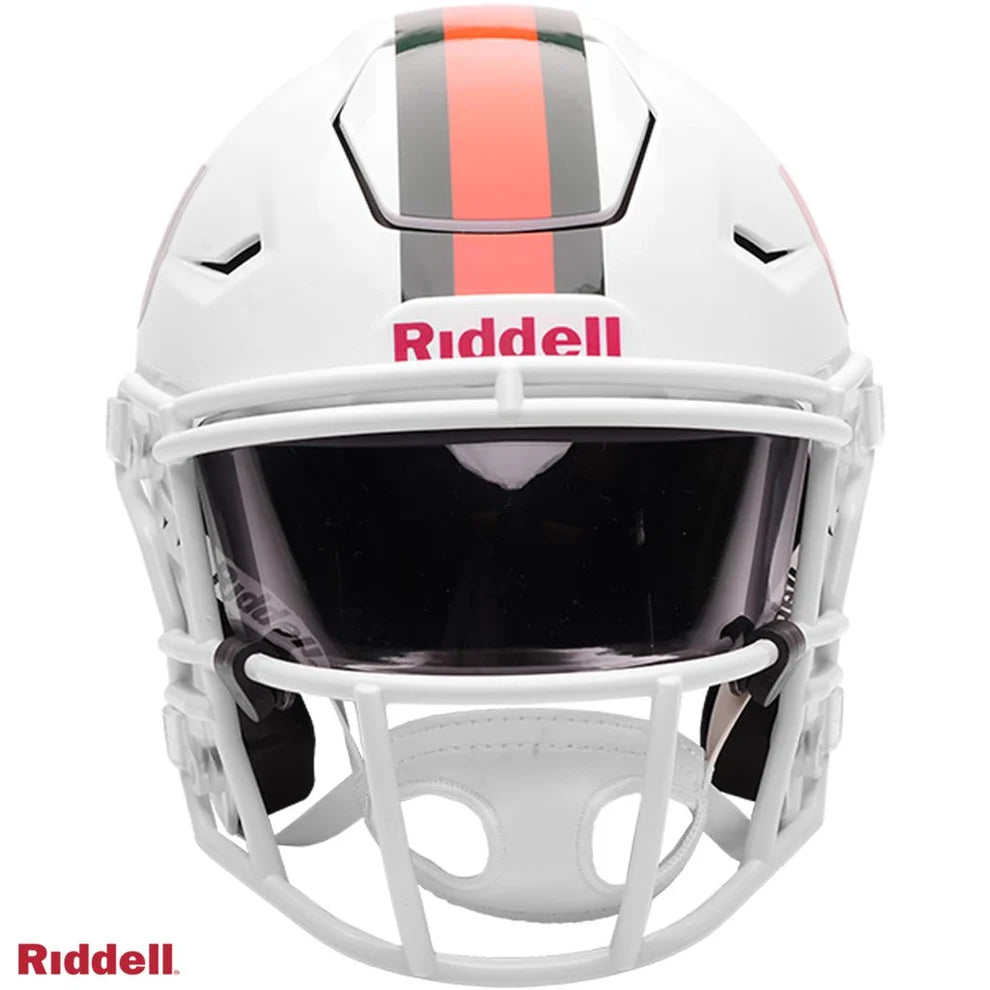 Miami Hurricanes Student Athlete #10 Darian Mensah Autographed White Mid Size Football Helmet