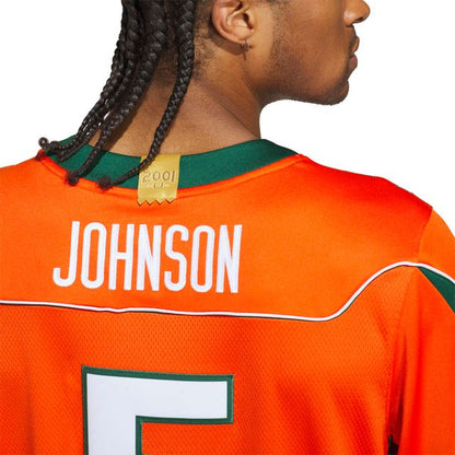 adidas Miami Hurricanes Orange 2001 Collection Premier #5 Andre Johnson Jersey