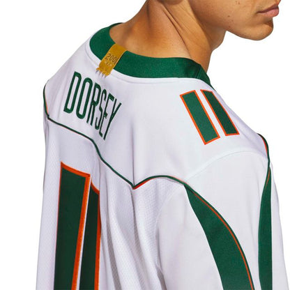 adidas Miami Hurricanes White 2001 Collection Premier #11 Ken Dorsey Jersey