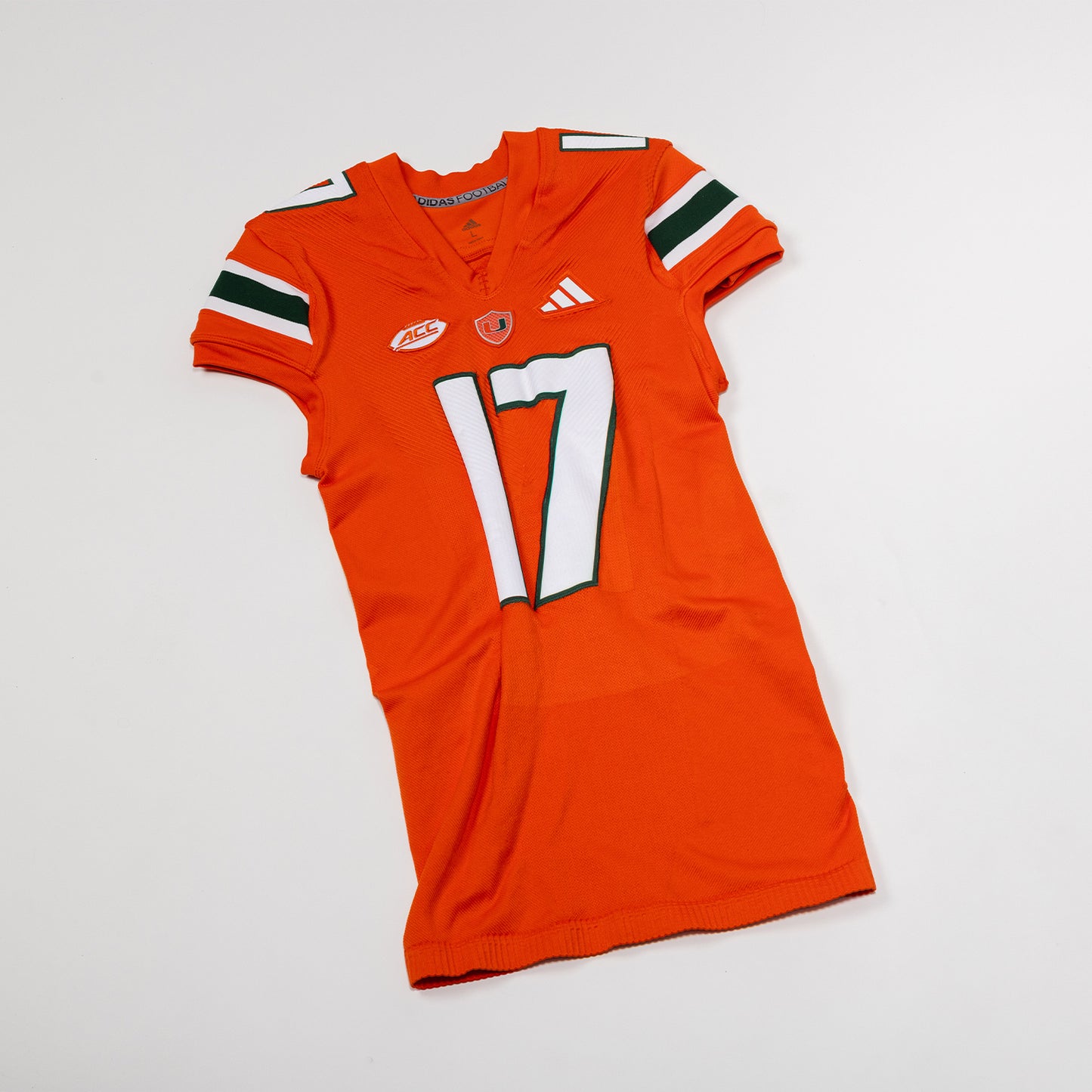 adidas Miami Hurricanes 2023 Student Athlete #17 Emory Williams Autographed Orange Game-Worn Football Jersey