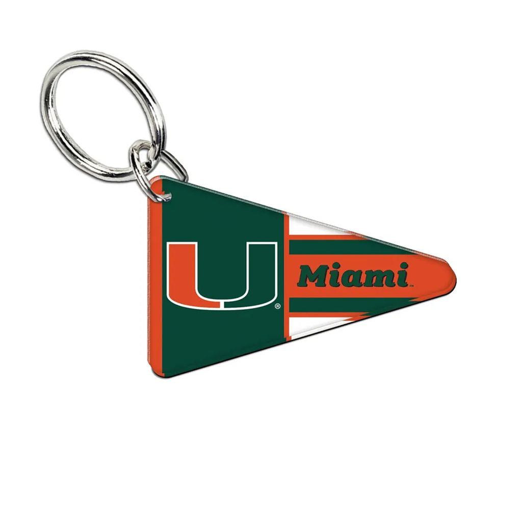 WinCraft Miami Hurricanes Orange and Green UMiami Heritage Stripes Keychain