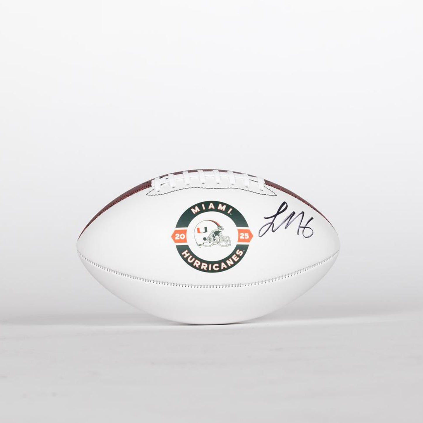 Baden Sports Miami Hurricanes Student Athlete #16 Luke Nickel Autographed White Full Size Football