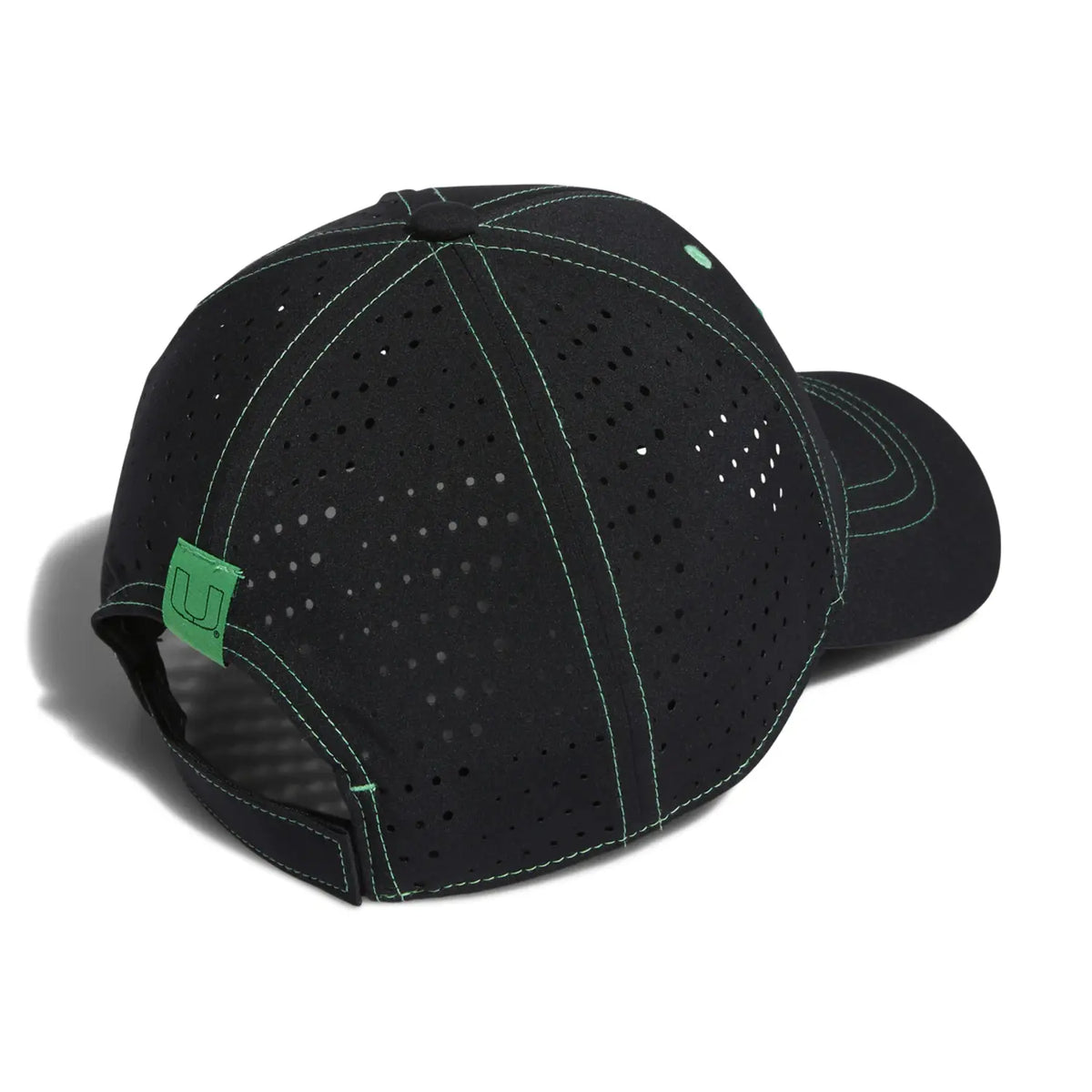 Adidas Miami Hurricanes Miami Nights Logo Perforated Adjustable Hat - Black