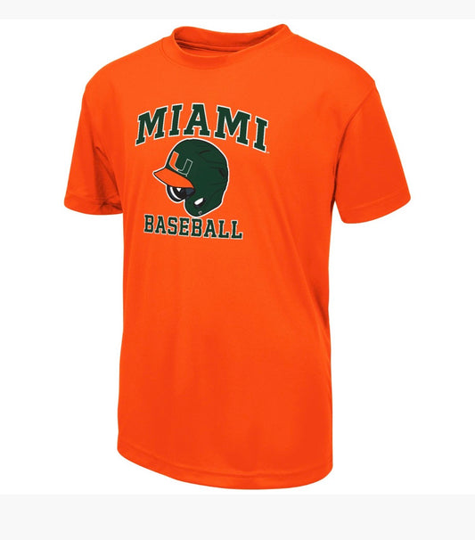 Colosseum Miami Hurricanes Youth Orange Miami Baseball T-Shirt