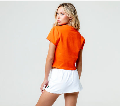 ESTABLISHED & CO. Miami Hurricanes Women’s Orange The Triple Threat T-Shirt
