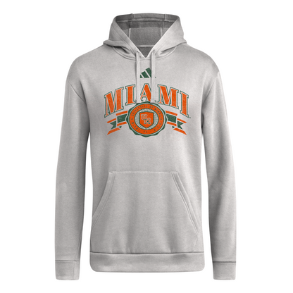adidas Miami Hurricanes Women’s Grey Fleece Hooded Sweatshirt