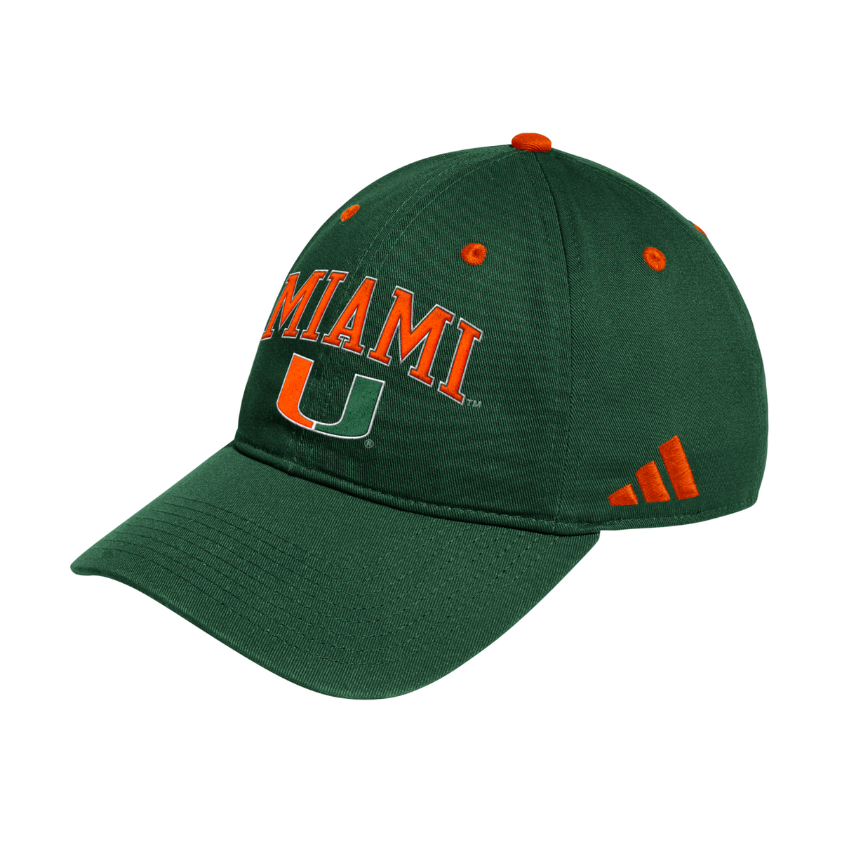 adidas Miami Hurricanes Green Classic U Miami Adjustable Hat