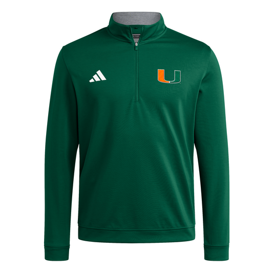 adidas Miami Hurricanes Green U Quarter-Zip  Jacket