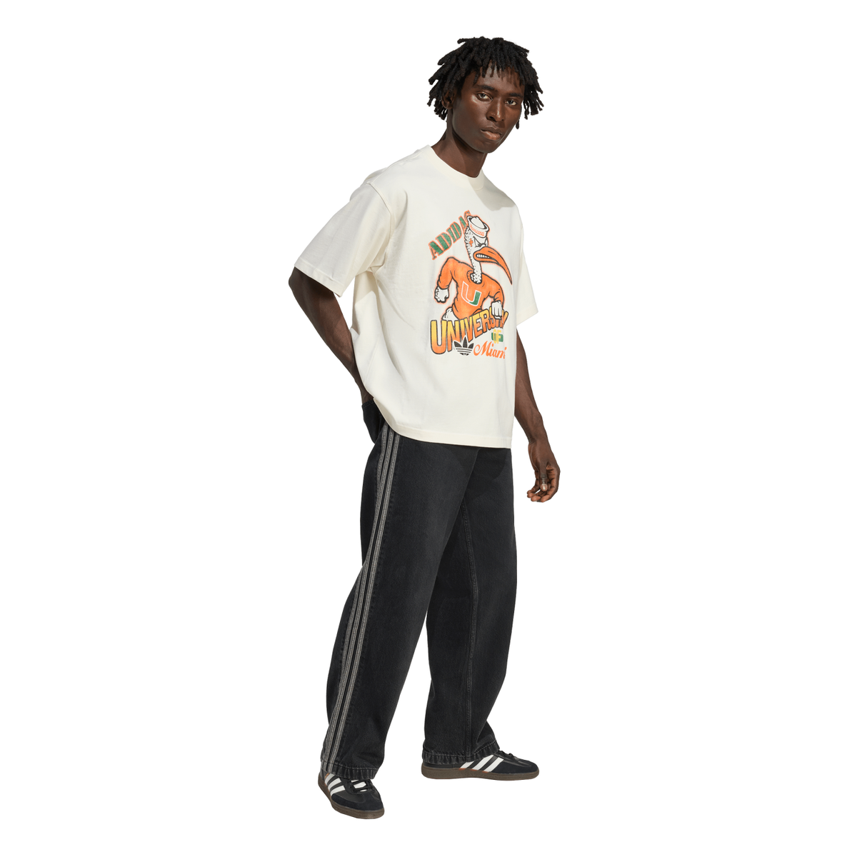 adidas Miami Hurricanes White Originals Sebastian the Ibis Graphic T-Shirt