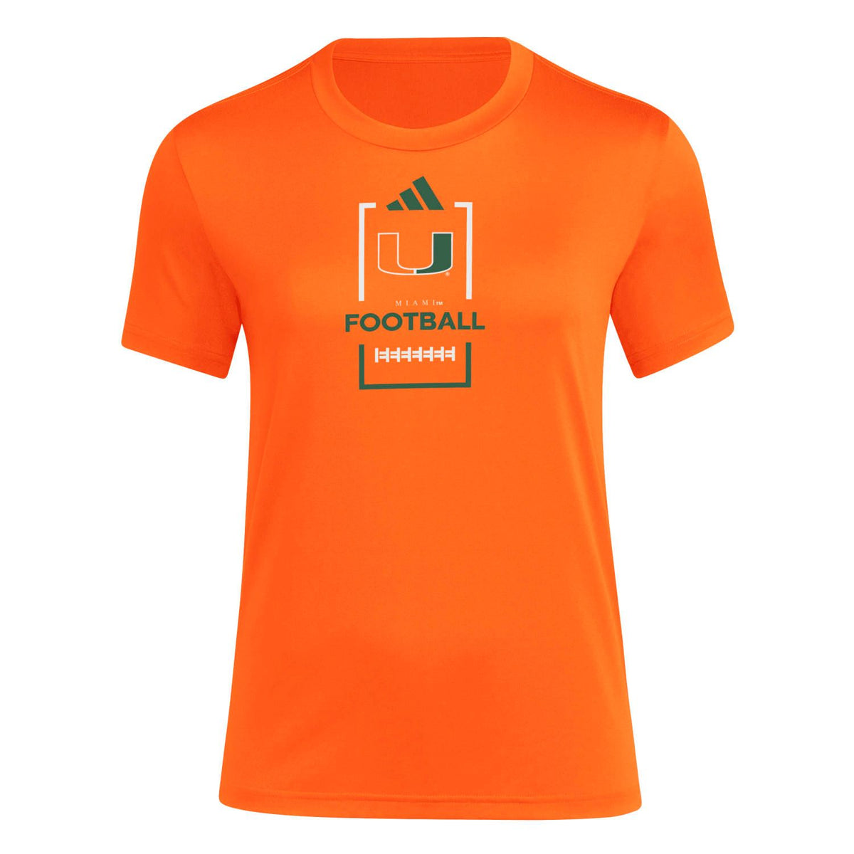 adidas Miami Hurricanes Women's Orange Pregame Warmup T-Shirt