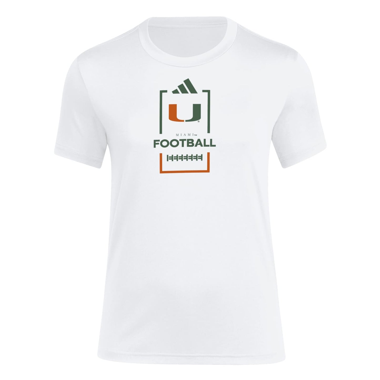 adidas Miami Hurricanes Women's White Pregame Warmup T-Shirt