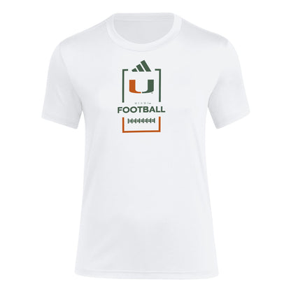 adidas Miami Hurricanes Women's White Pregame Warmup T-Shirt