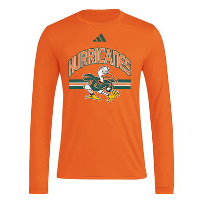 adidas Miami Hurricanes Orange 2001 Collection Longsleeve Sebastian T-Shirt